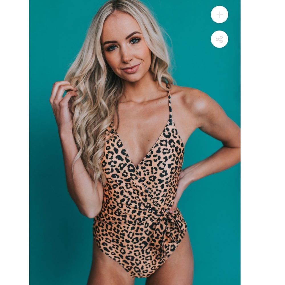 Leopard one piece swimsuit
